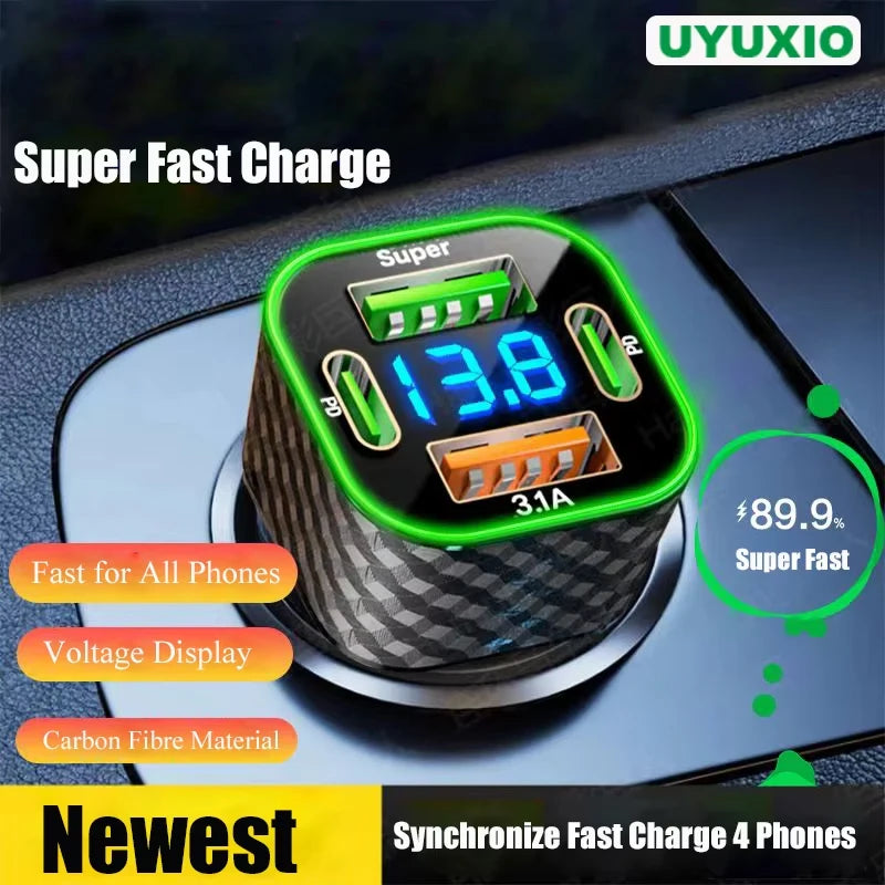 Cargador USB para Autos LED VERDE