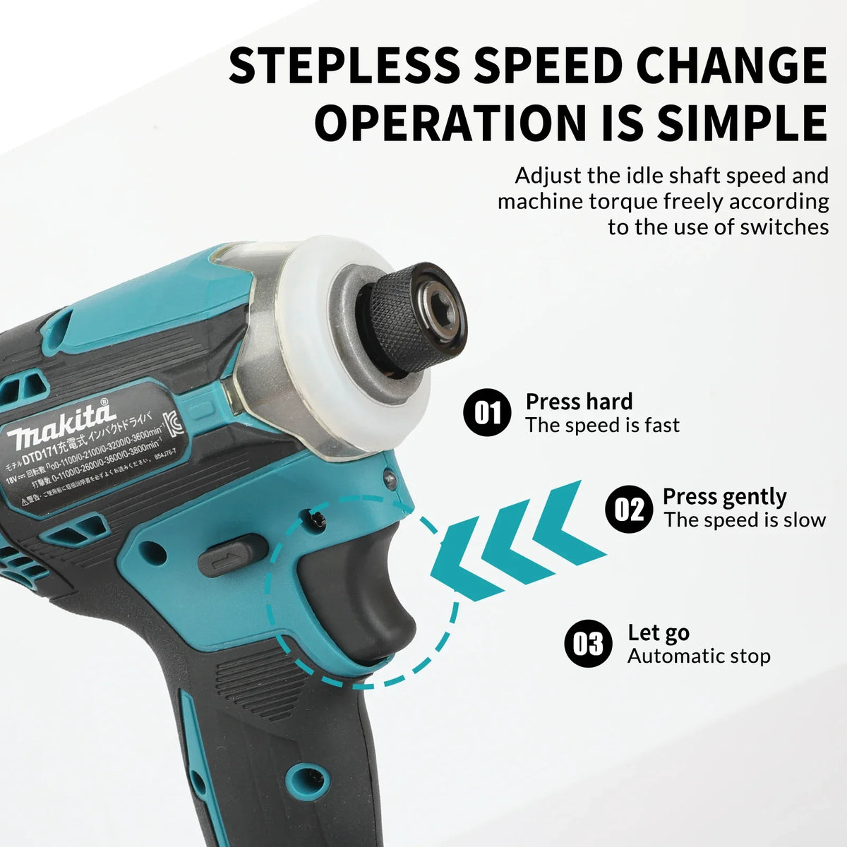 MAKITA Destornillador de Impacto DTD171 18v.(NO INCLUYE BATERIA)