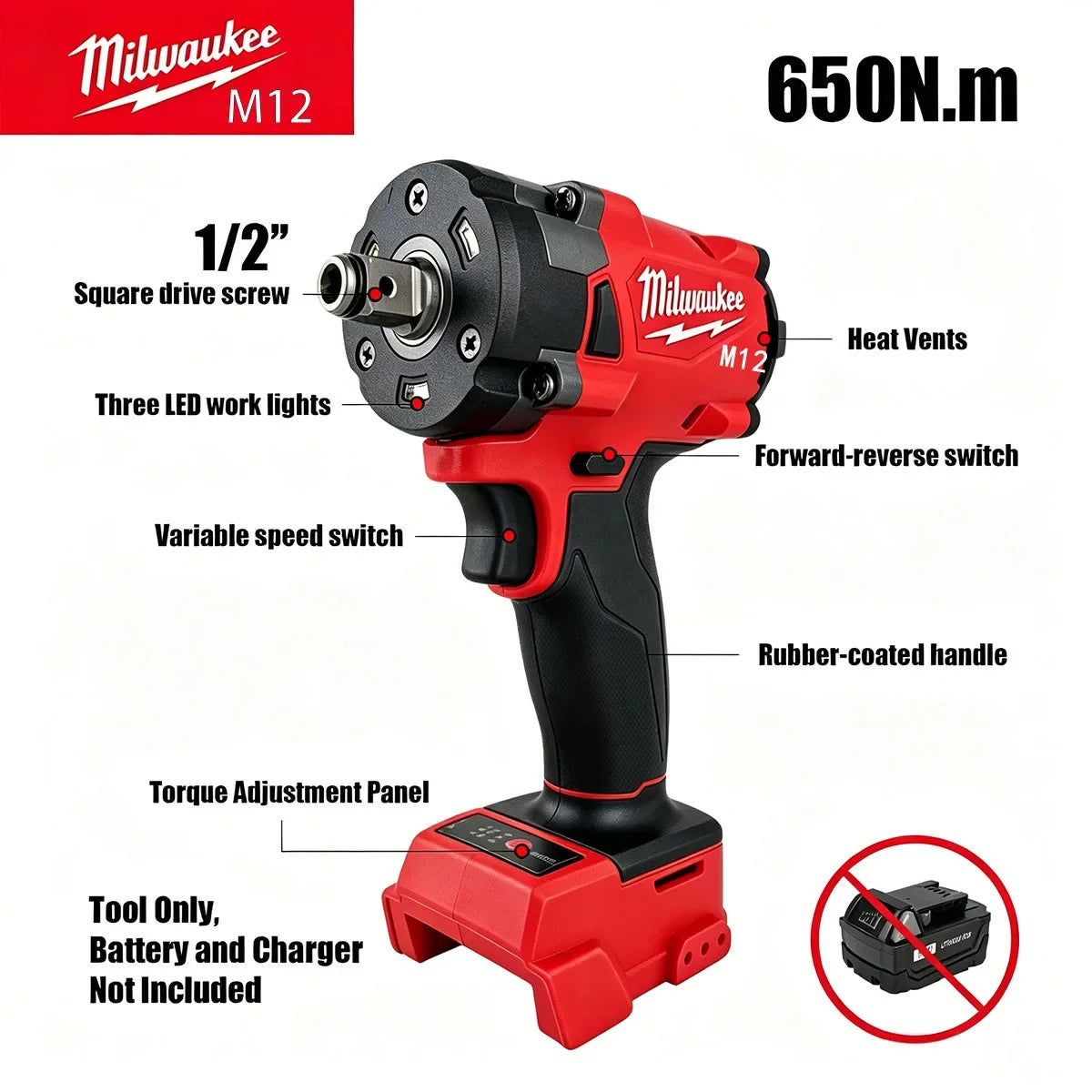 MILWAUKEE Llave de Impacto 18v.(NO INCLUYE BATERIA)