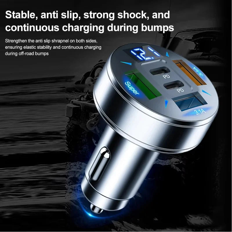 Cargador USB tipo C y USB universal 5 puertos