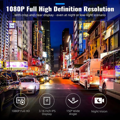 Cámara para Auto Doble Lente 1080P