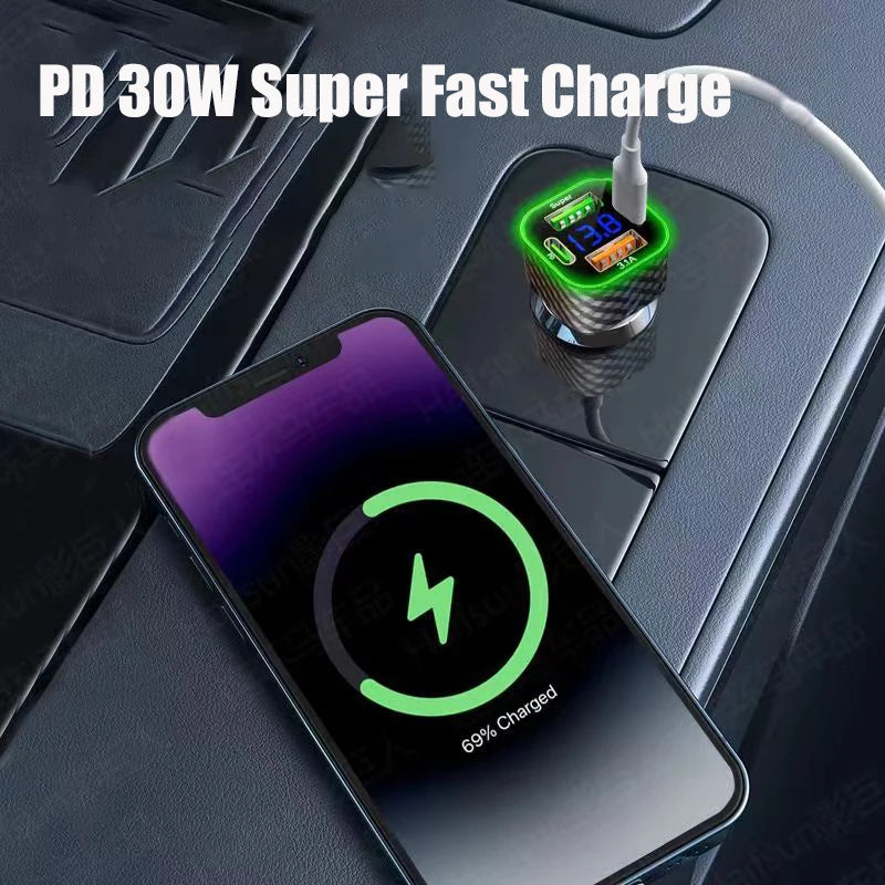 Cargador USB para Autos LED VERDE