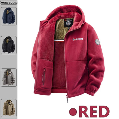 Chaqueta con capucha forrada de lana invierno