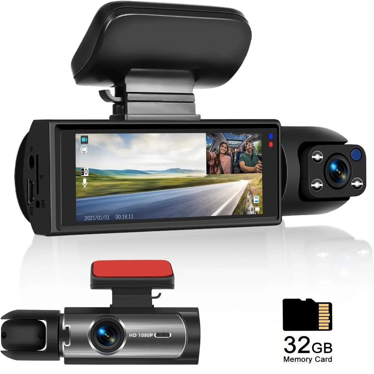 Cámara para Auto Doble Lente 1080P
