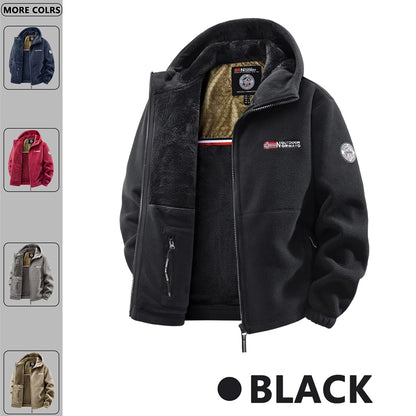 Chaqueta con capucha forrada de lana invierno