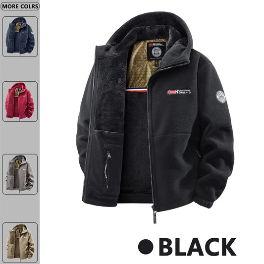 Chaqueta con capucha forrada de lana invierno