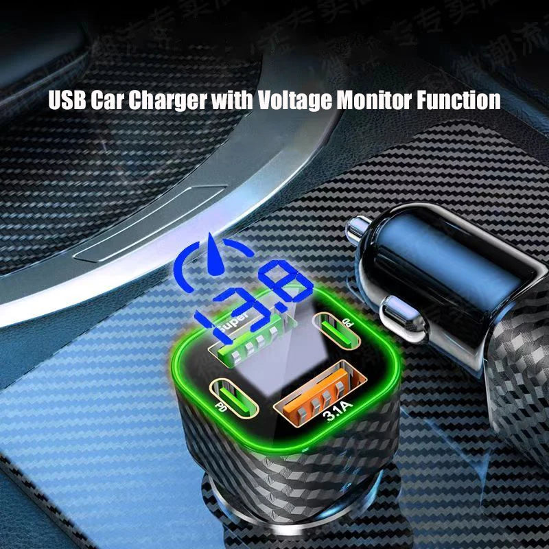Cargador USB para Autos LED VERDE