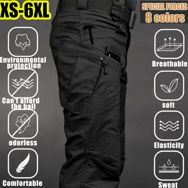 Pantalones impermeables con múltiples bolsillos para hombre
