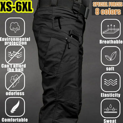 Pantalones impermeables con múltiples bolsillos para hombre