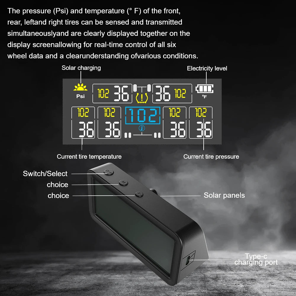 Sensor Presion de Aire Temperatura + Reloj (CAMION)(SOLAR)