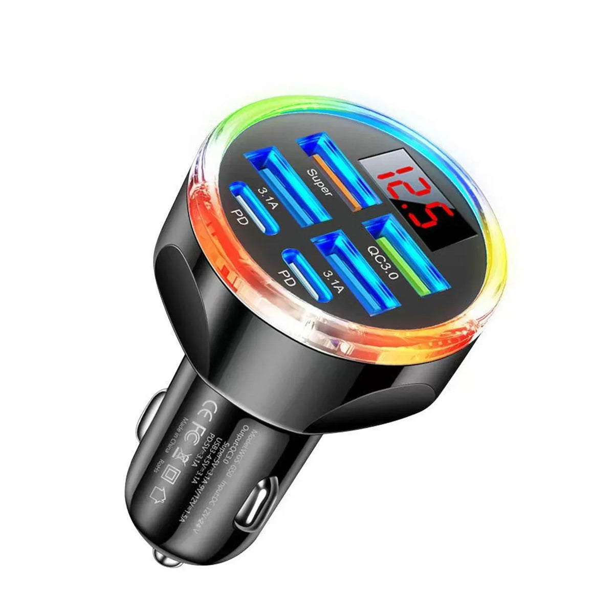 Cargador USB para Autos LED COLOR