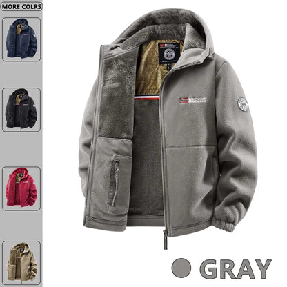 Chaqueta con capucha forrada de lana invierno