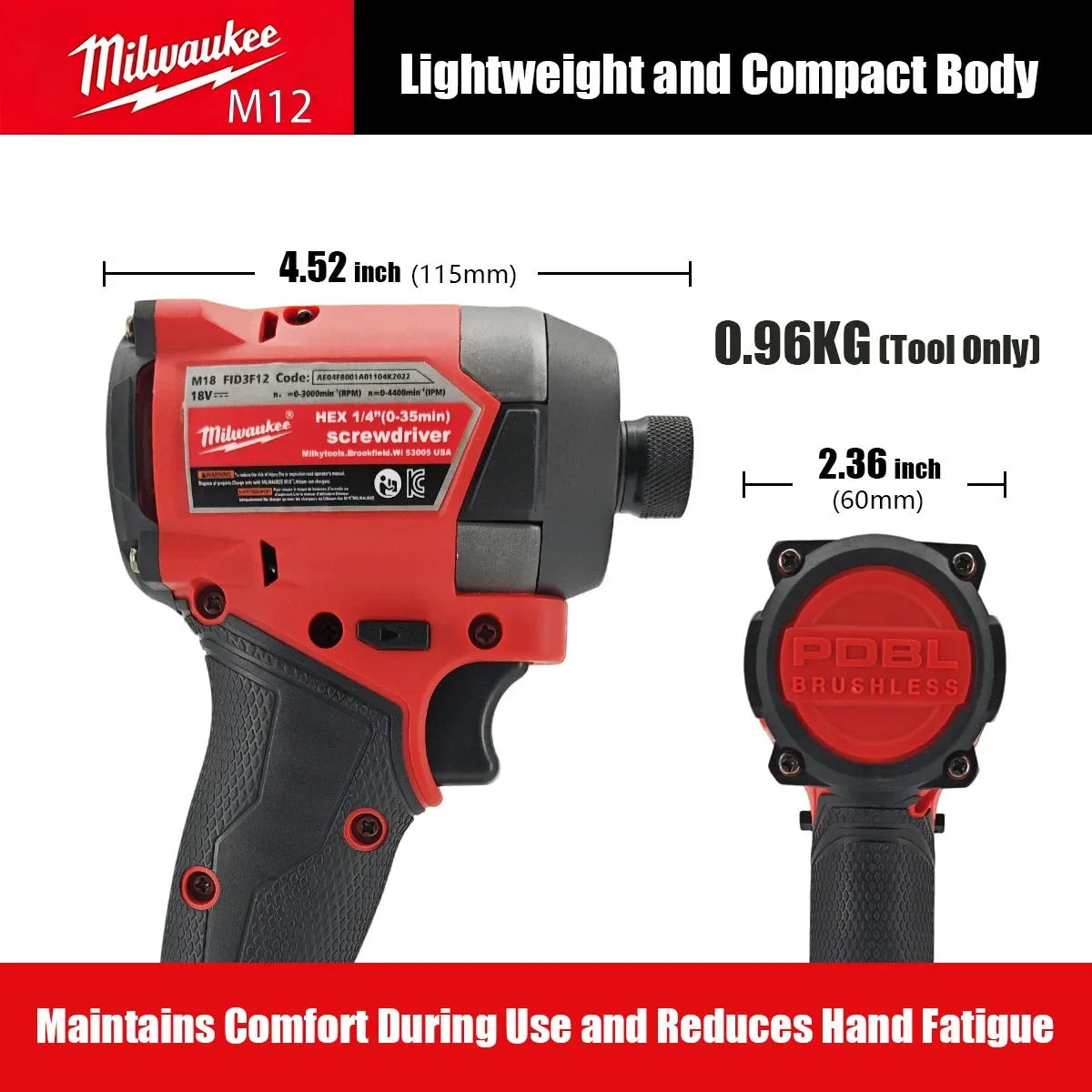 MILWAUKEE Destornillador 18v.(NO INCLUYE BATERIA)