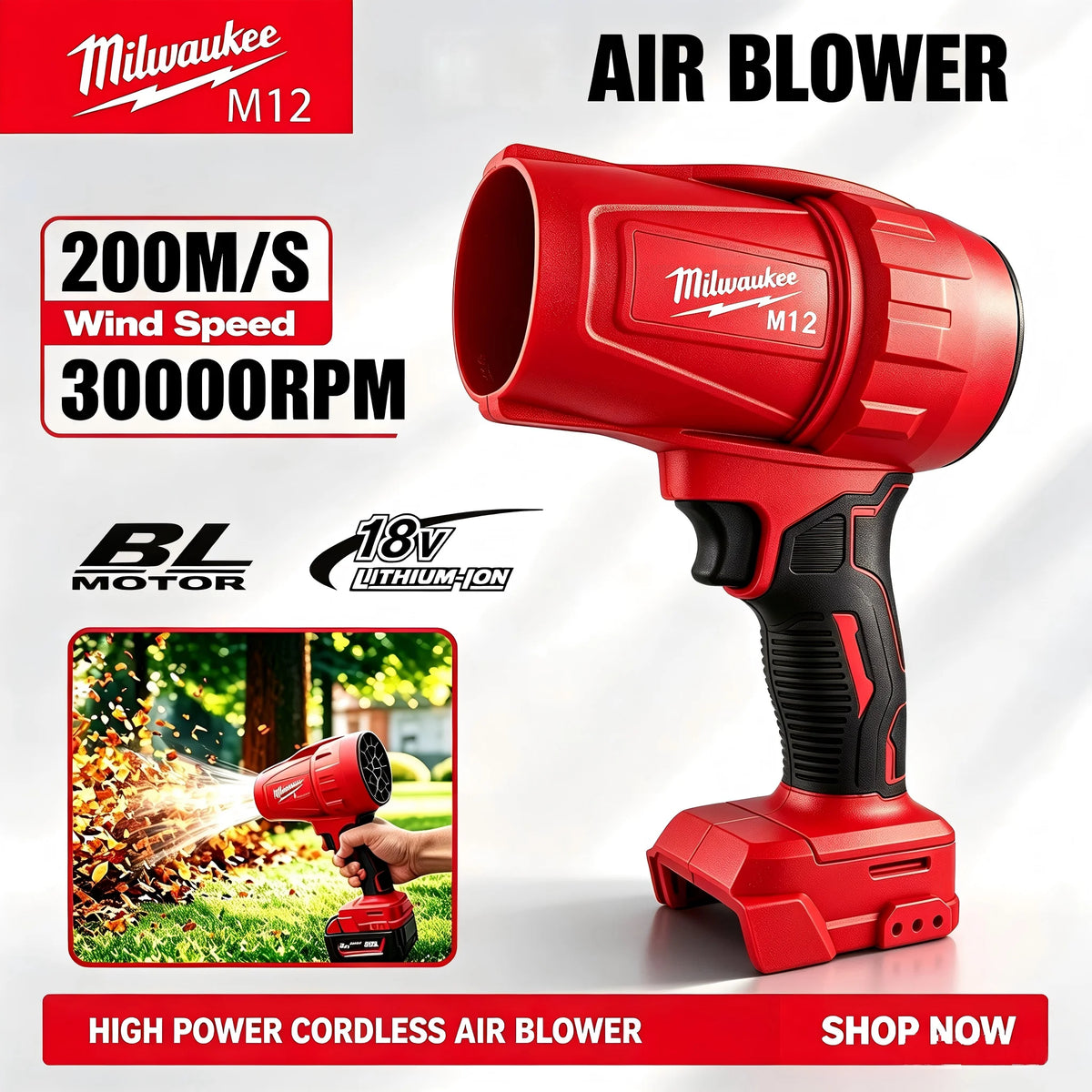 MILWAUKEE Soplador 18v.(NO INCLUYE BATERIA)