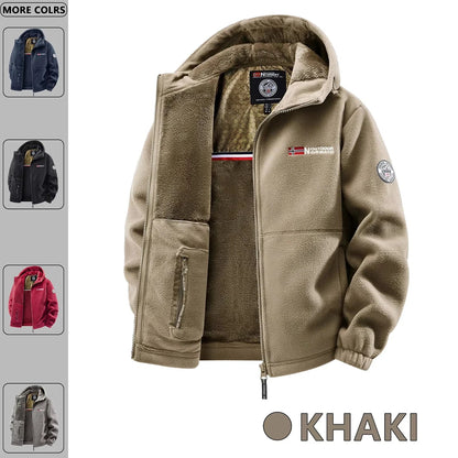 Chaqueta con capucha forrada de lana invierno