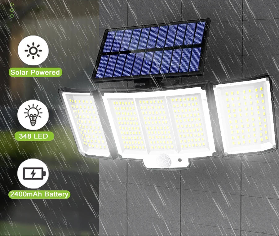 Luz Solar para exteriores, 348 LED
